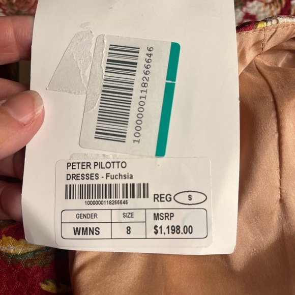 NWT Peter Pilotto- Fuchsia Printed Waffle T-Dress. Size US 4 - Picture 9 of 12